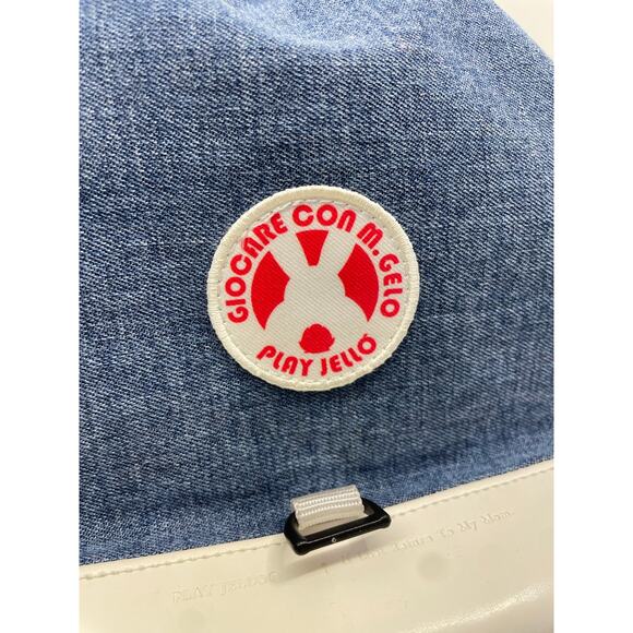 Play Jello Korean Boutique Denim Bunny Backpack White Bottom 12"x7"x6" - Picture 8 of 14